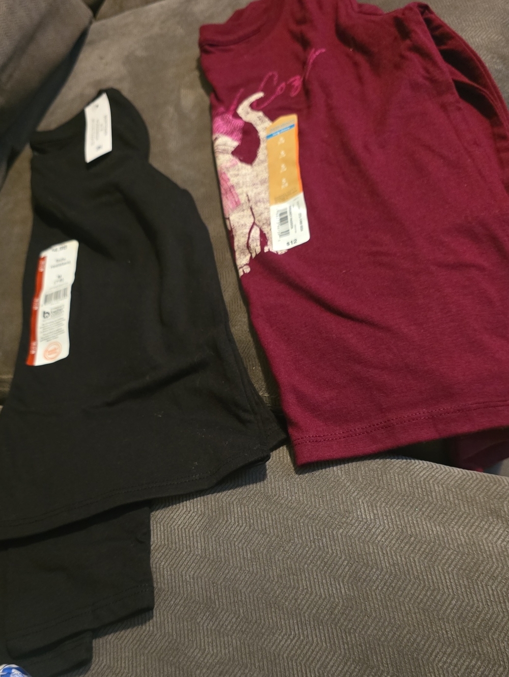 Kids Long Sleeve Tees - Black and Burgundy